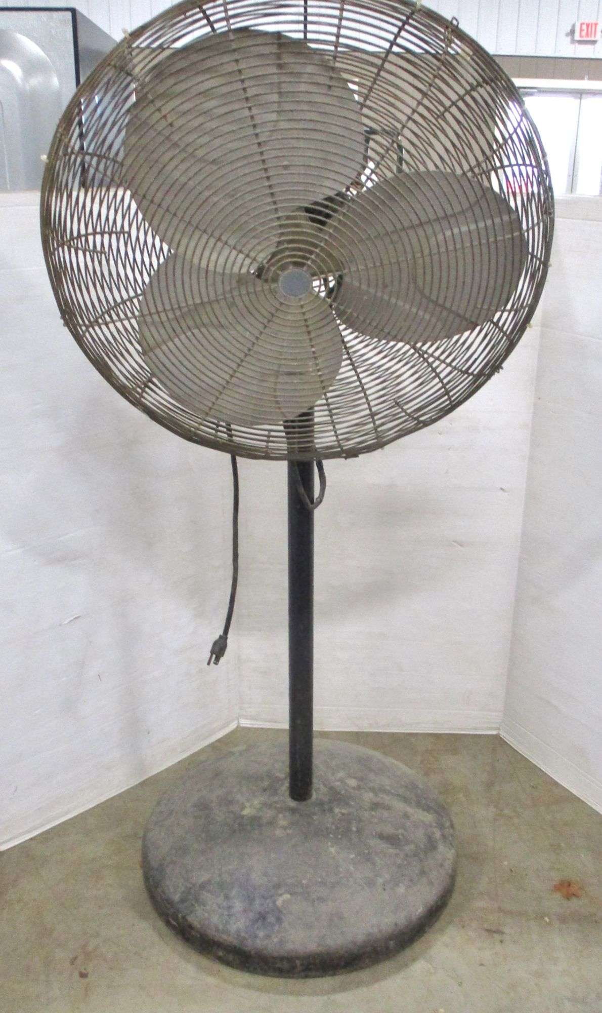 Shop fan, cage- 26"Dia x 58"H, works great - Albrecht Auction Service