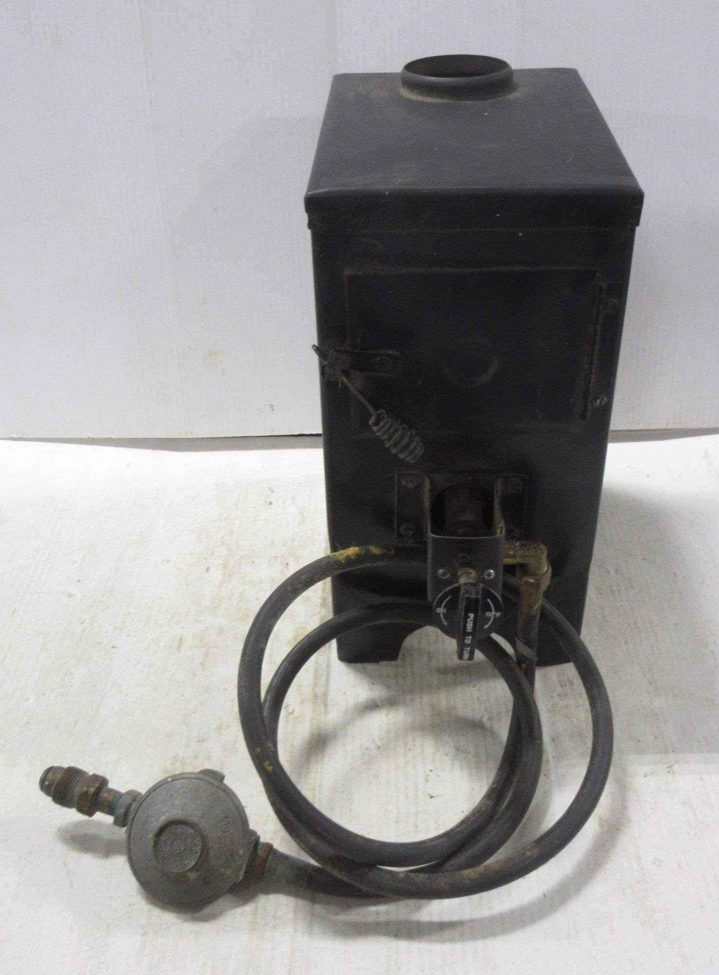 Small propane heater, great for deer blind or fishing shanty, works great,  very nice - Albrecht Auction Service