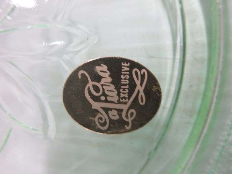 1970's Chantilly green tiara exclusive punch bowl with (12) cups