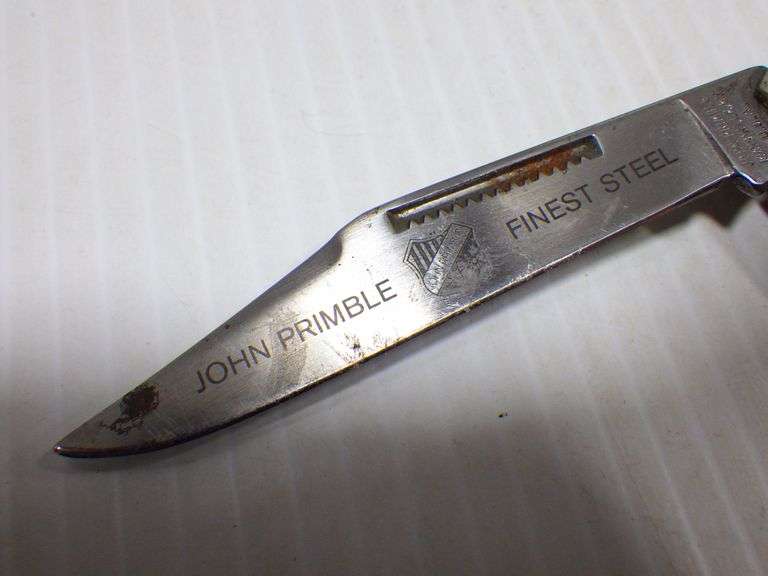 John Primble finest steel pocket knife, made in Nashville, 4"L closed