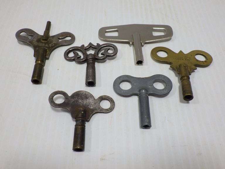 (6) Clock winding keys Albrecht Auction Service
