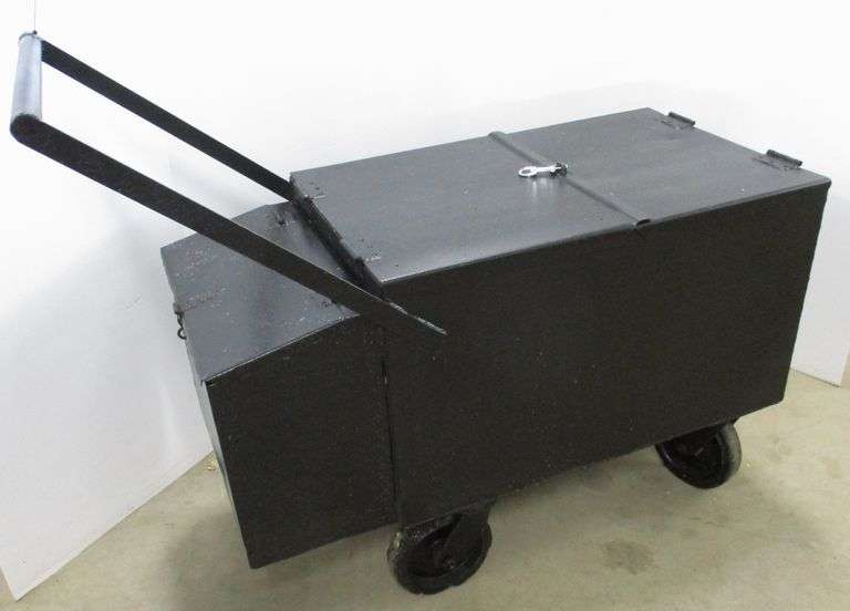 Metal tool box push cart, 42 1/2"L x 19"D x 28"H Albrecht Auction Service