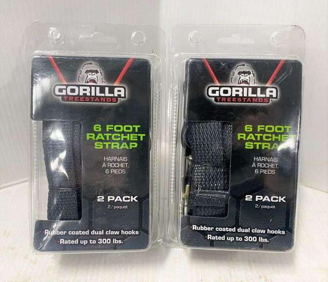 (2) Gorillas Treestands 2Pack of 6' Ratchet straps, new Albrecht