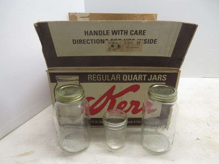Box of Kerr canning jars, quart size, in good condition Albrecht