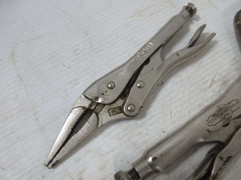 (4) Vise grips 2 11R, 1 9LN, 1 6R, good Albrecht Auction Service