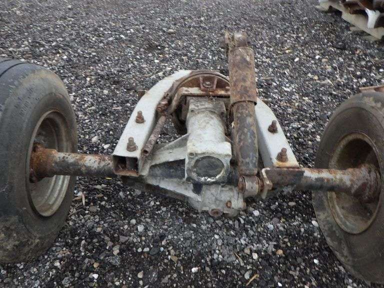(2) Cushman Rear axle, frame assemblies, both turn, one with tires