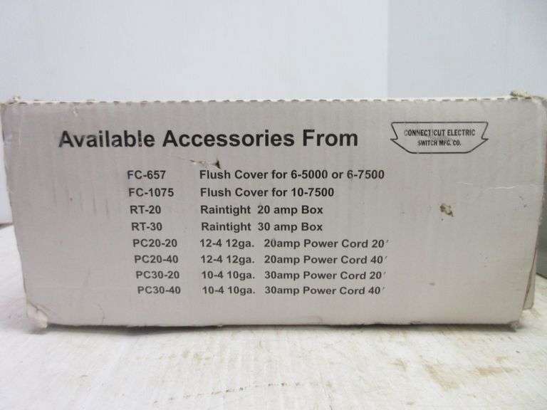 Manual transfer switch by Emergen Switch, model No. 65000, for use