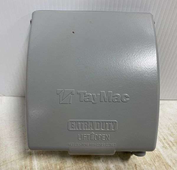 Tay Mac heavy duty lift open double outlet cover, new Albrecht