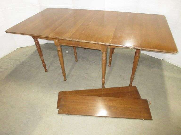 Pennsylvania House Drop-Leaf Solid Wood Farm Table with Gate Leg and (2 ...