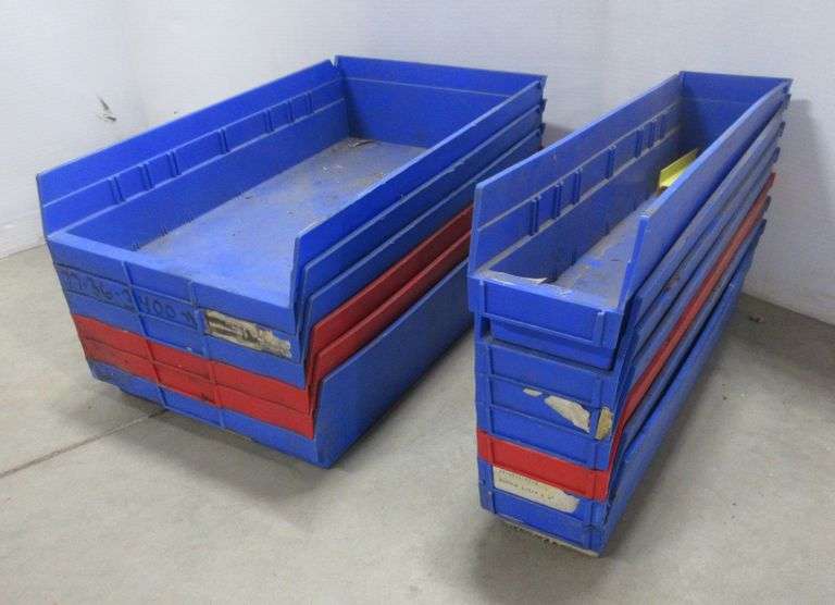 (13) Plastic Nuts and Bolts Storage Bins Albrecht Auction Service