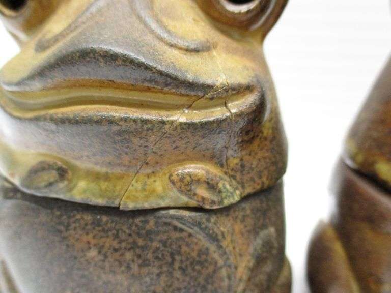 (6) Vintage 1960s/1970s incense burners, made in Japan, includes frogs, owls, mushroom and bug