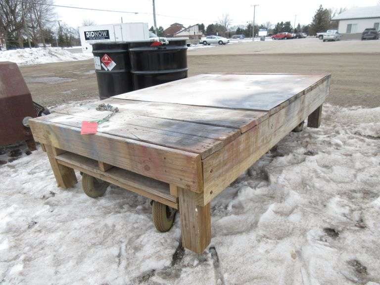 Wood Platform, Wheels Fold Under to Make it Stationary, Treated Lumber