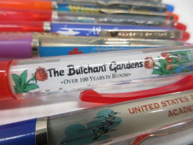 (13) Older Souvenir Floaty Pens, Most by Eskesen of Denmark, Includes a