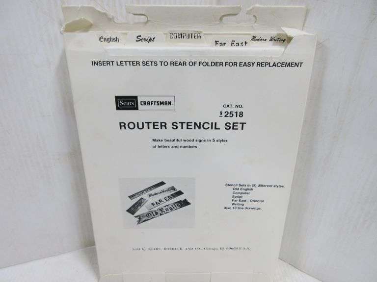 Router Stencil Set Albrecht Auction Service