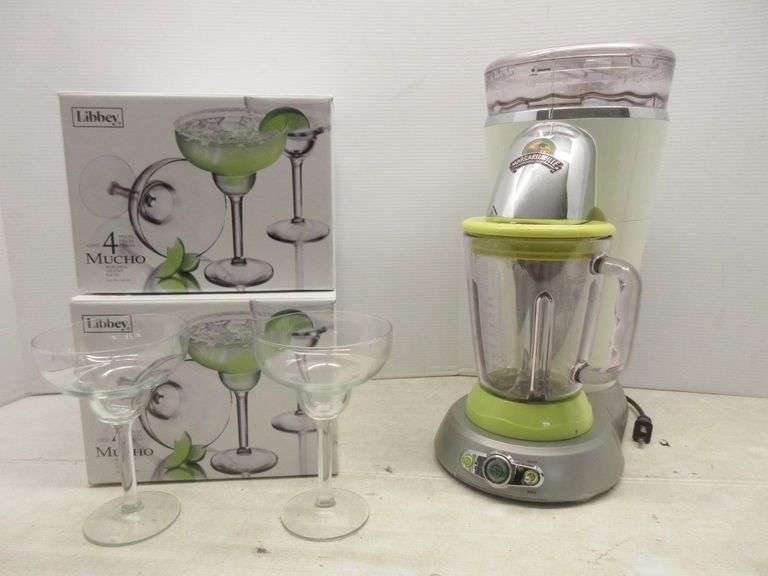 Margaritaville Margarita Machine, and (2) Boxes of FourCount Margarita Glasses Albrecht