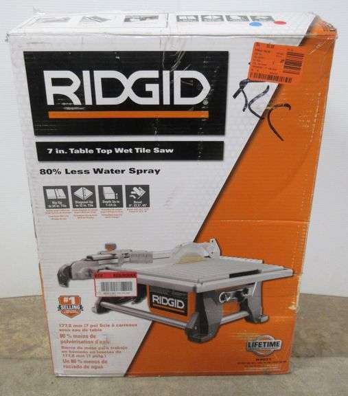 7” Table top wet tile saw, Ridgid R4021, 6.5 AMP in used condition