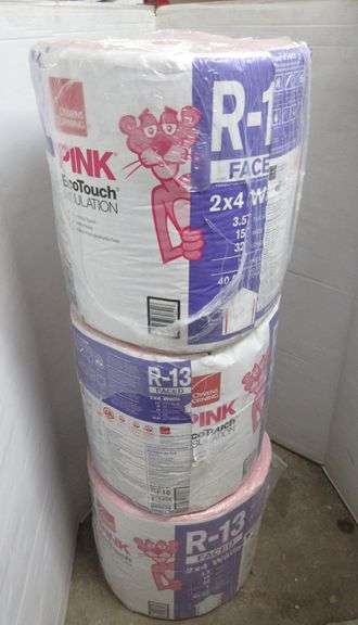 (3) Rolls of Owens-Corning R-13 insulation for 2x4 walls, 16