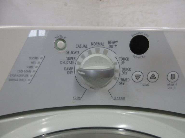Whirlpool duet gas dryer, 27”W, some surface wear, in working condition