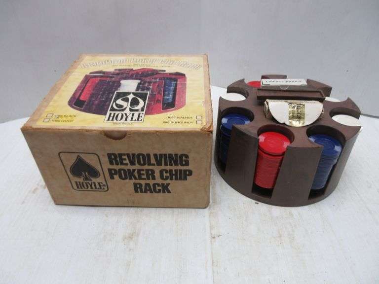 Old Hoyle revolving poker chip rack Albrecht Auction Service