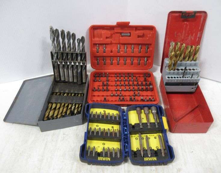 (4) Sets of drill bits and drivers, all sizes Albrecht Auction Service
