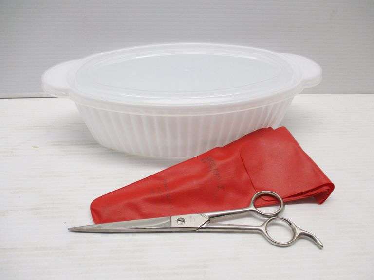 Pair of Hoffritz made in Italy chrome stainless scissors with original