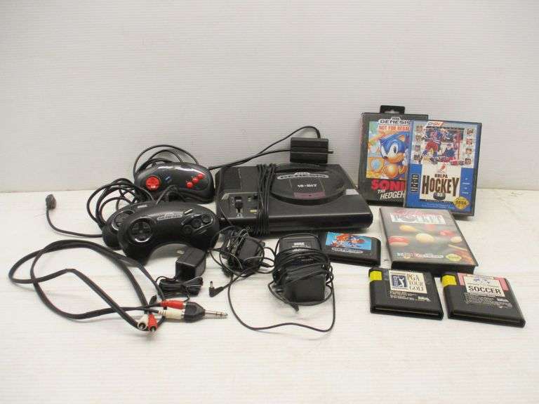 Sega Genesis game system with controllers, and games, used, works ...