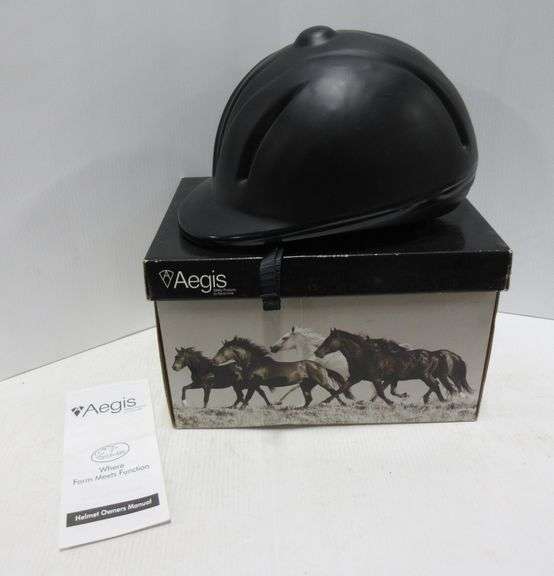 Equestrian riding helmet, size L/XL, matte black in color, in new