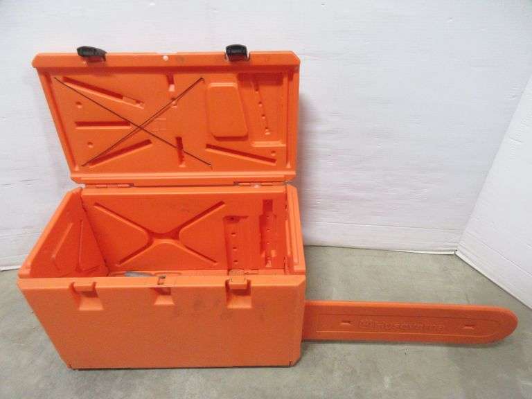 Husqvarna chainsaw case with (2) Files Albrecht Auction Service