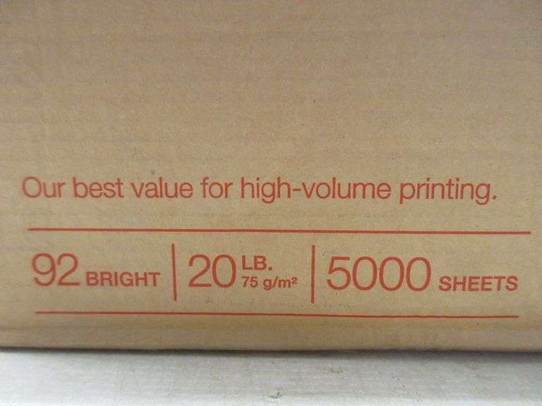 Case of printer paper, 10 reams of 500 sheets, 5000 total, new