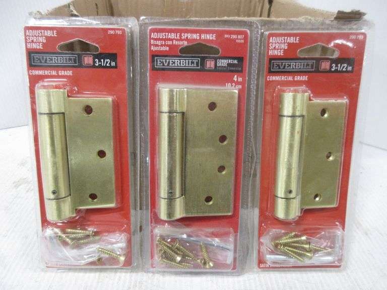 (10) Packs of Everbilt 3 1/2" hinges, adjustable spring hinge