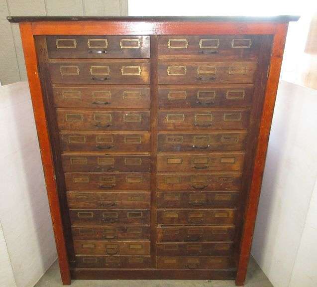 Antique general store hardware with 24 divided multi drawers