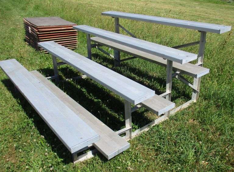 8' Bleachers, 90"W x 80"D x 41"H, in good condition Albrecht Auction Service