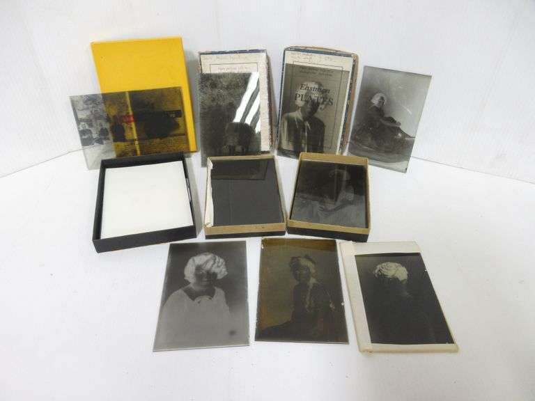 1880's glass plate photo negatives, largeformat, features victorian