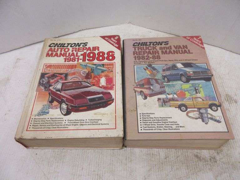 (2) Chiltons Auto repair manuals, used - Albrecht Auction Service