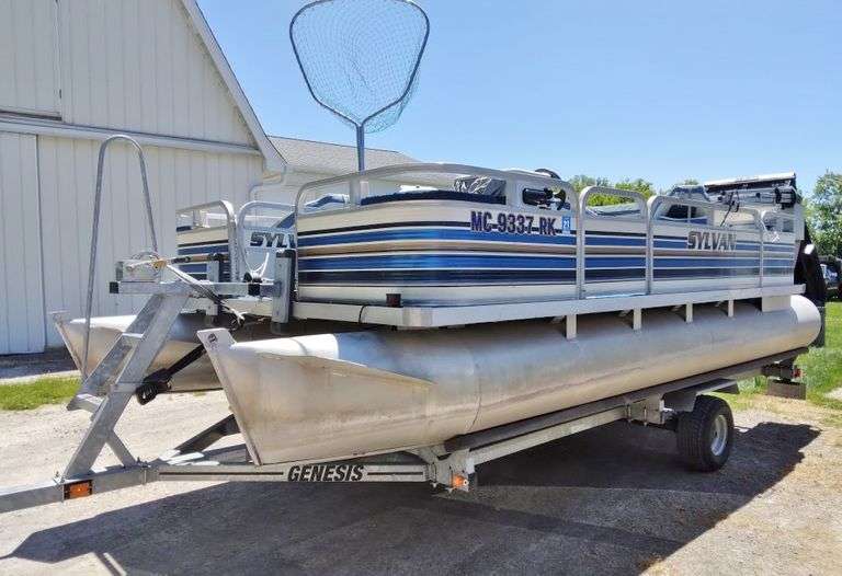 1997 Sylvan Mighty Mite 18' pontoon boat on a 2009 Genesis singleaxle