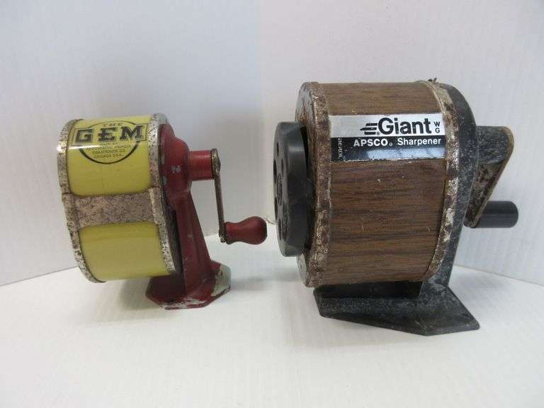 (2) Vintage handcrank pencil sharpeners, both made by The Automatic