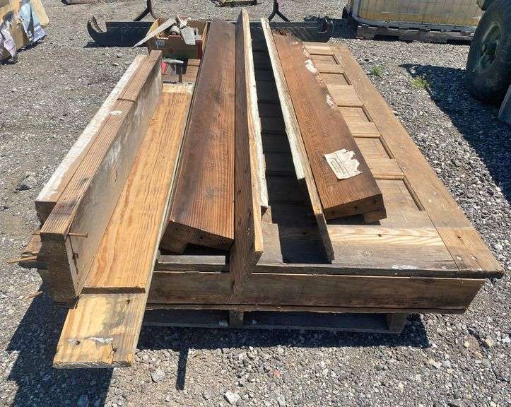 Antique Jamison wood walkin cooler door with frame and hardware, circa