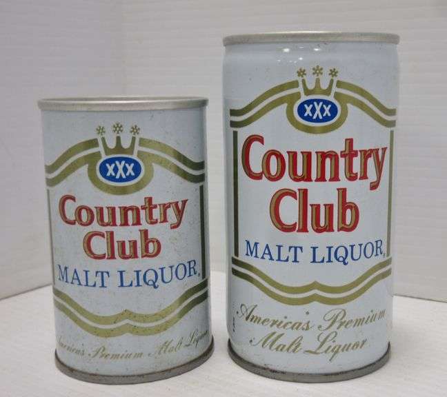 (2) Country club malt liquor cans, both empty Albrecht Auction Service
