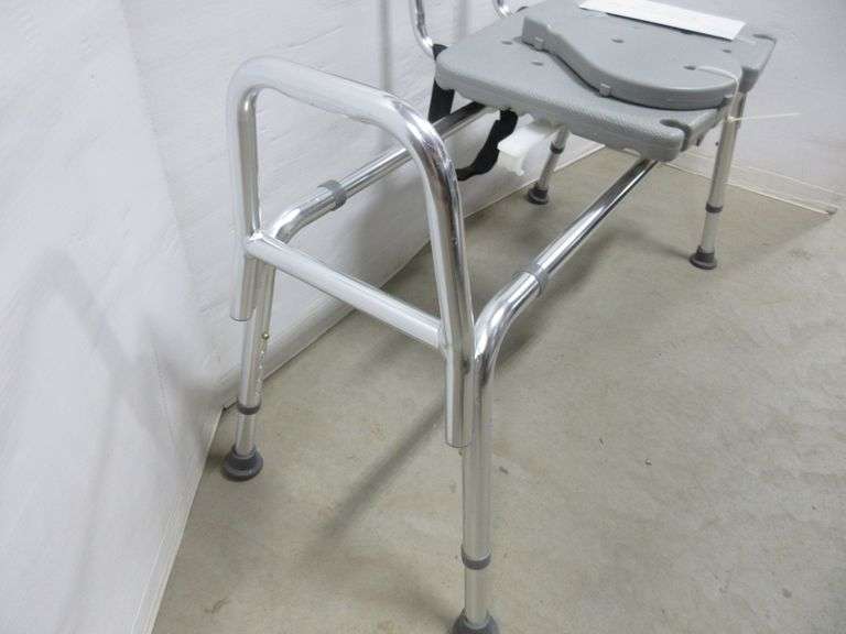 Heavy duty transfer bench with cut out seat for the shower, 38"W, 400