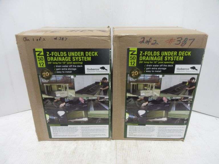 (2) Boxes of Goberco under deck drainage system, 50'L, for a 12" joist spacing, 30 mil thick