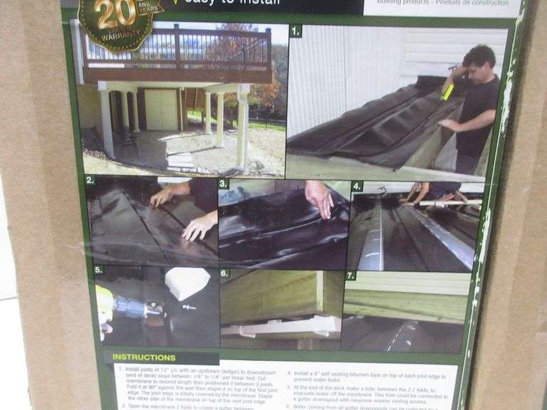 (2) Boxes of Goberco under deck drainage system, 50'L, for a 12" joist spacing, 30 mil thick