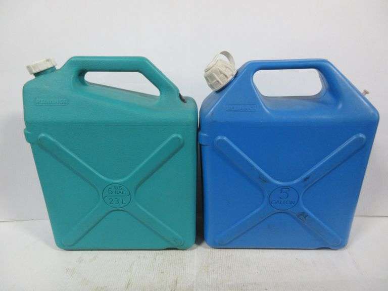 6Gallon water container, used; 5gallon water container, used