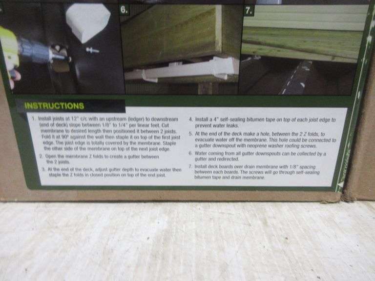 (2) Boxes of Goberco under deck drainage system, 50'L, for a 12" joist spacing, 30 mil thick