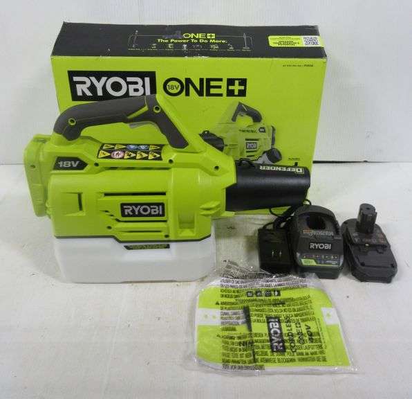 Ryobi One+ fogger kit, P2850, 18V, includes 2 AH battery and charger