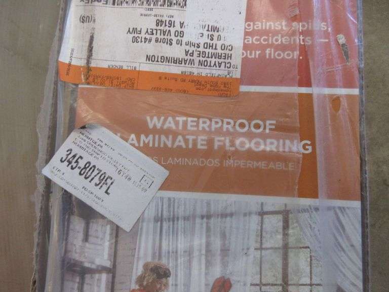 (3) Boxes of Pergo Waterproof Laminate Flooring, 16.12 sq. ft. per box
