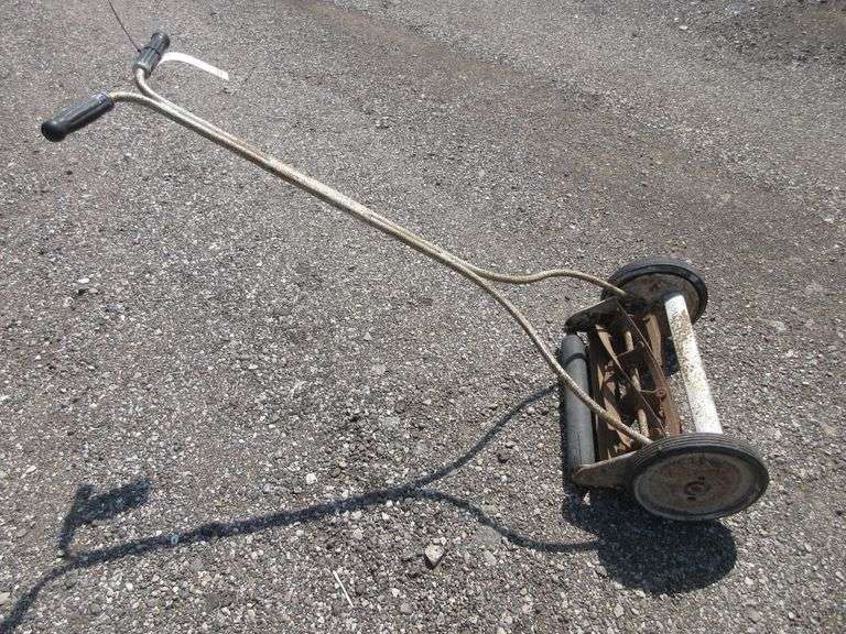 Antique push mower, used Albrecht Auction Service