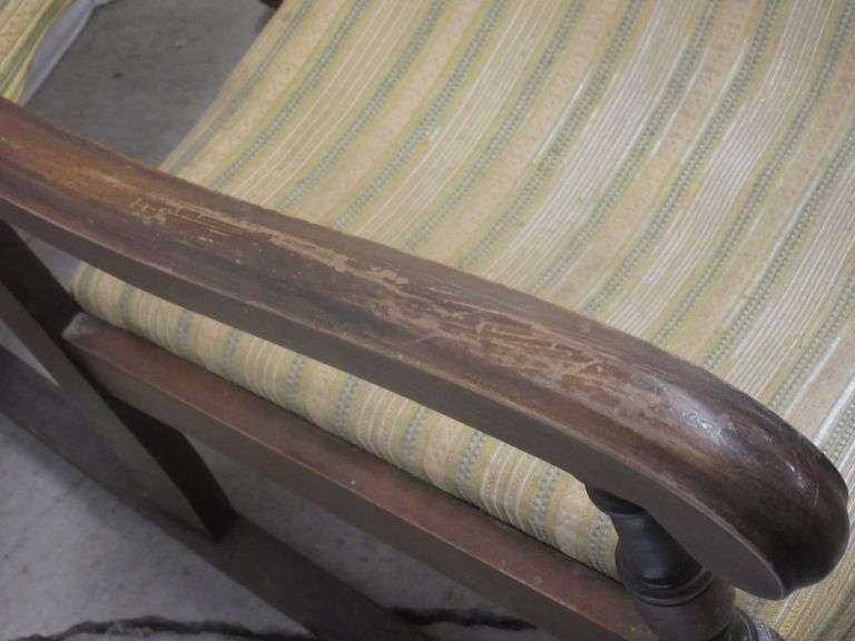 Older rocking chair, jute seat, 22"W , sturdy but could use recovering