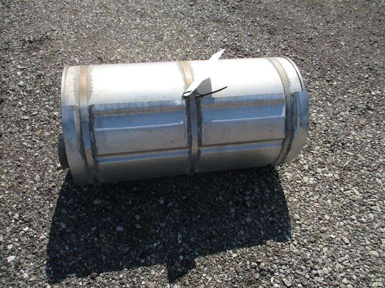 Large muffler, heat shield attached, 13"W x 24"L, no rust, good