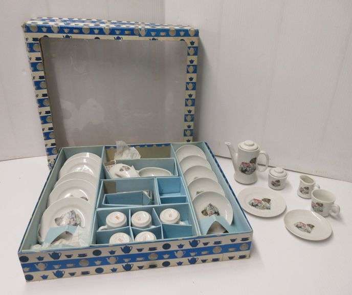 Childs China tea set, in original box, appears to be complete, good