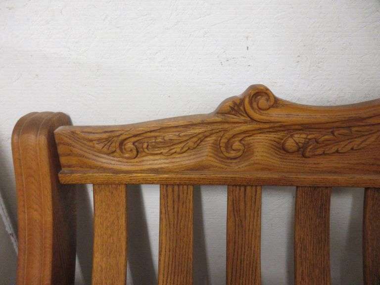 Queen Oakwood sleigh bed, Footboard 65"W x 38"H, headboard 65"W x 48